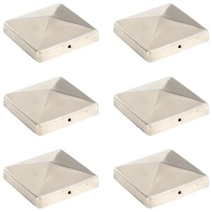 vidaXL Piramidalni poklopci za stupove ograde 6 kom čelični 101x101 mm
