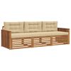 vidaXL Set vanjskih sofa s jastukom 3 pcs Prirodna i bež