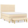 vidaXL Krevet s oprugama i madracem krem 140 x 190 cm od tkanine