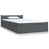 vidaXL Okvir za krevet s ladicama sivi 90 x 200 cm