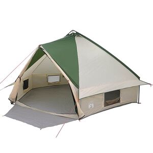 vidaXL Teepee &scaron;ator za 10 osoba 10 osoba Zelena i bijela