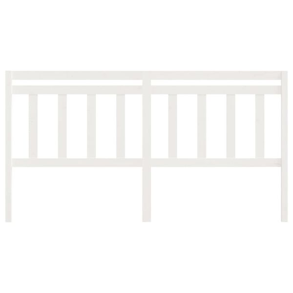 vidaXL Uzglavlje za krevet bijelo 206 x 4 x 100 cm od masivne borovine