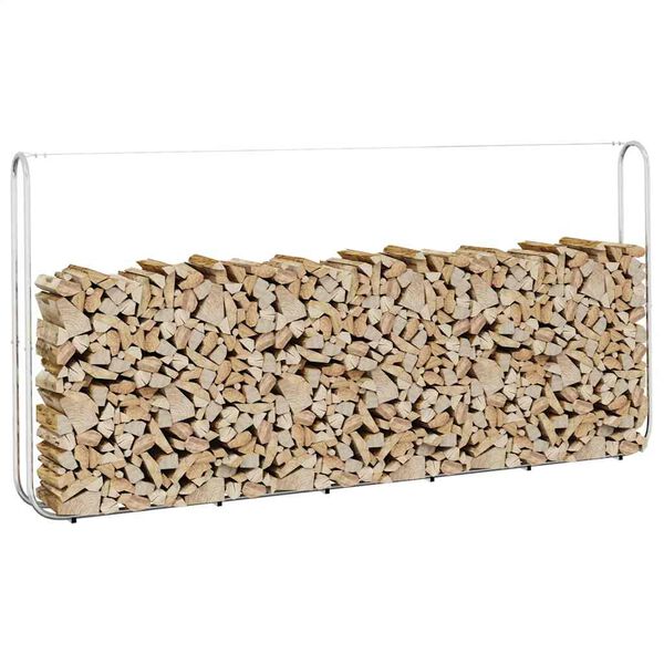 vidaXL Stalak za drva za ogrjev 300x25x150 cm Pocinčani čelik