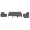 vidaXL 4-dijelni set sofa s tabureom tamnosivi od tkanine