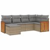 vidaXL 6-dijelni set vrtnih sofa s jastucima bež od poliratana