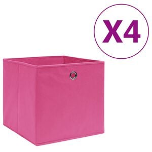vidaXL Kutije za pohranu od netkane tkanine 4 kom 28 x 28 x 28 cm roze