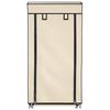 282429 vidaXL Shoe Cabinet with Cover Cream 58x28x106 cm Fabric