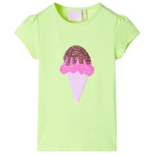 vidaXL Kids'T-shirt Neon Yellow 140 Yellow 116