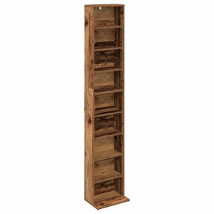 vidaXL CD ormar Staro drvo 33 x 23,5 x 175 cm Konstruirano drvo