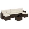 vidaXL 8-dijelni set vrtnih sofa s jastucima smeđi od poliratana