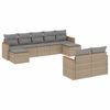 vidaXL 9-dijelni set vrtnih sofa s jastucima bež od poliratana