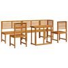 vidaXL Bistro set za vrt 6 pcs Smeđa Čvrsto drvo akacije