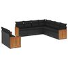 vidaXL 9-dijelni set vrtnih sofa s jastucima crni od poliratana