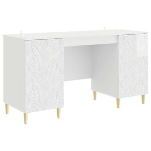 vidaXL Stol Bijela visokog sjaja Konstruirano drvo 142,5 x 50 x 75 cm