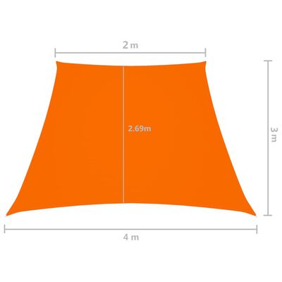 vidaXL Jedro protiv sunca tkanina Oxford trapezno 2/4 x 3 m narančasto