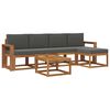 vidaXL Set vanjskih sofa 6 pcs Prirodna i antracit Čvrsto drvo akacije