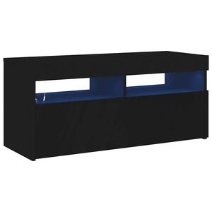 vidaXL TV ormarić s LED svjetlima crni 90x35x40 cm