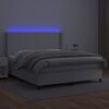 vidaXL Krevet box spring s madracem LED bijeli 180x200 cm umjetna koža