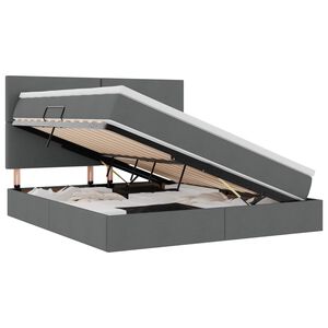 vidaXL Krevet s prostorom za pohranu s LED-om Tamno siva 160 x 200 cm