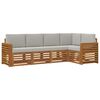 vidaXL Set vanjskih sofa 5 kom. Prirodna i svijetlo siva Poliester