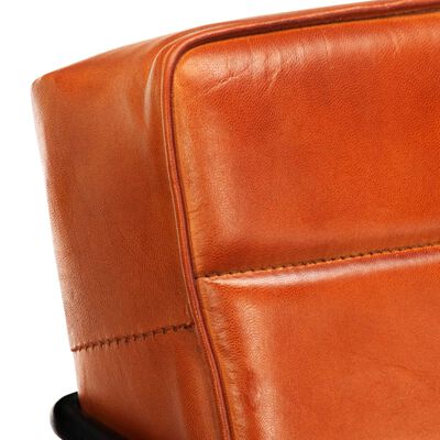 vidaXL Fotelja od prave kože svjetlosmeđa