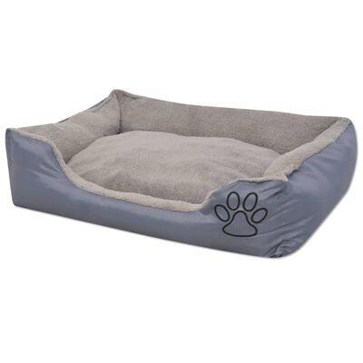 vidaXL Krevet za pse s podstavljenim jastukom veličina S sivi