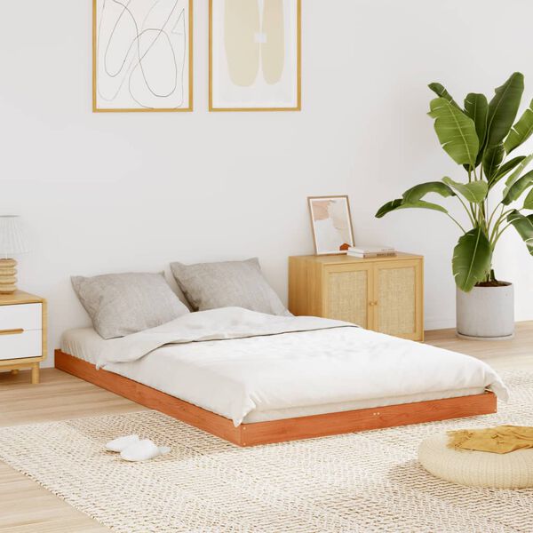 vidaXL Okvir kreveta vo&scaron;tano smeđi 140 x 200 cm od masivne borovine