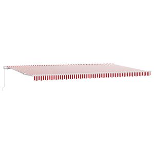 vidaXL Skrovita tenda Crvena i bijela 600 &times; 350 cm