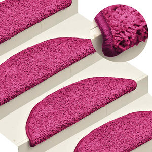 vidaXL Prostirke za stepenice 15 kom 56x17x3 cm ružičaste poluokrugle