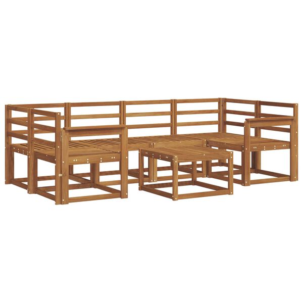 vidaXL Set vanjskih sofa 7 pcs Prirodna Čvrsto drvo akacije