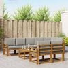 vidaXL Set vanjskih sofa s jastukom 9 pcs Prirodna i svijetlo siva