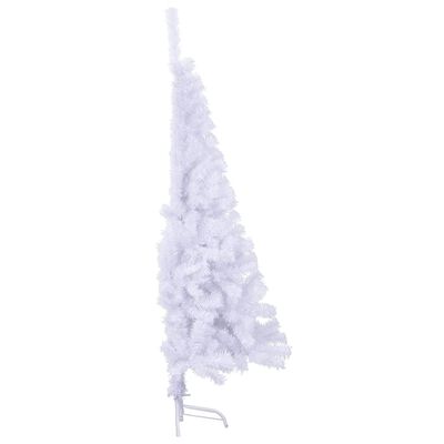 vidaXL Umjetna polovica božićnog drvca sa stalkom bijela 150 cm PVC
