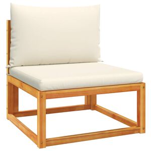 vidaXL Vrtna sofa bez naslona za ruke s jastucima, drvo akacije i uže