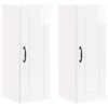 vidaXL Ormar za Zid PORTO 2 pcs Visoki sjaj bijela 30 x 31 x 80 cm