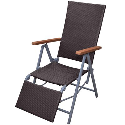 vidaXL Vrtna lounge stolica aluminijum smeđa