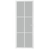vidaXL Unutarnja vrata 76 x 201,5 cm bijela od mat stakla i aluminija