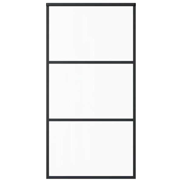 vidaXL Klizna vrata od stakla ESG i aluminija 102 x 205 cm crna