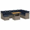 vidaXL 9-dijelni set vrtnih sofa od poliratana s jastucima sivi