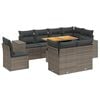vidaXL 9-dijelni set vrtnih sofa od poliratana s jastucima sivi