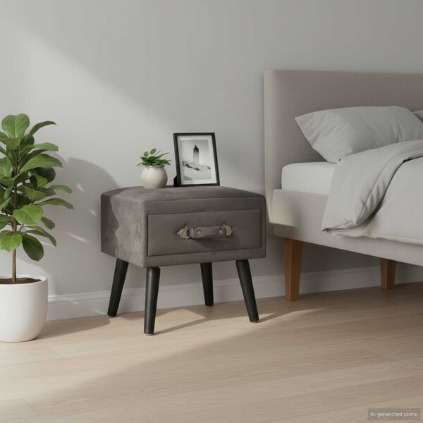 vidaXL Noćni ormarići 2 kom sivi 40 x 35 x 40 cm baršunasti