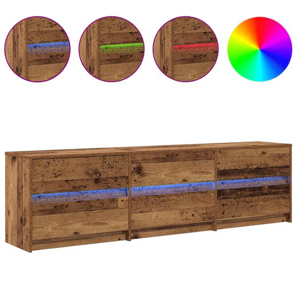 vidaXL TV Jedinice 2 pcs Staro drvo 180 x 34 x 50 cm Konstruirano drvo