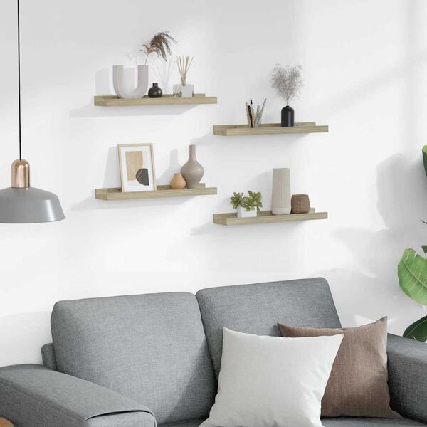 vidaXL Zidne police 4 kom boja hrasta sonome 40 x 9 x 3 cm