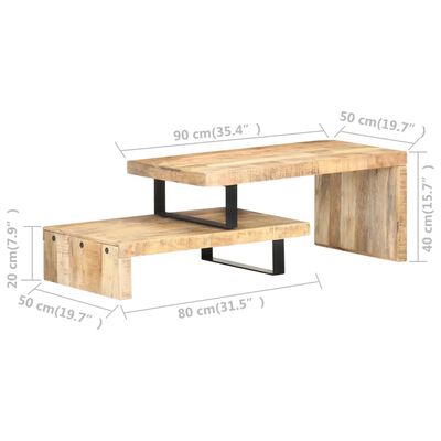 vidaXL 2-dijelni set stolića za kavu od masivnog drva manga