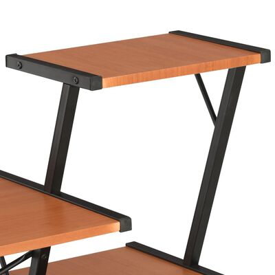 vidaXL Radni stol s policom crno-smeđi 116 x 50 x 93 cm