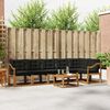 vidaXL Set vanjskih sofa s jastukom 7 pcs Prirodna i crna