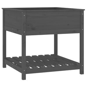 vidaXL Sadilica s policom siva 82,5x82,5x81 cm od masivne borovine