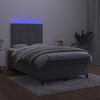 vidaXL Krevet box spring s madracem LED tamnosivi 120 x 190 cm bar&scaron;un
