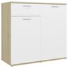 vidaXL Komoda bijela i boja hrasta 80 x 36 x 75 cm konstruirano drvo