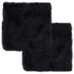 vidaXL Jastučići za stolice 2 kom tamnosmeđi 40x40 cm prava ovčja koža