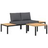 vidaXL 3-dijelni set vrtnih sofa s jastucima crni aluminijski